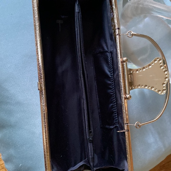 New handheld cylinder shape metal red embellished clutch  bag